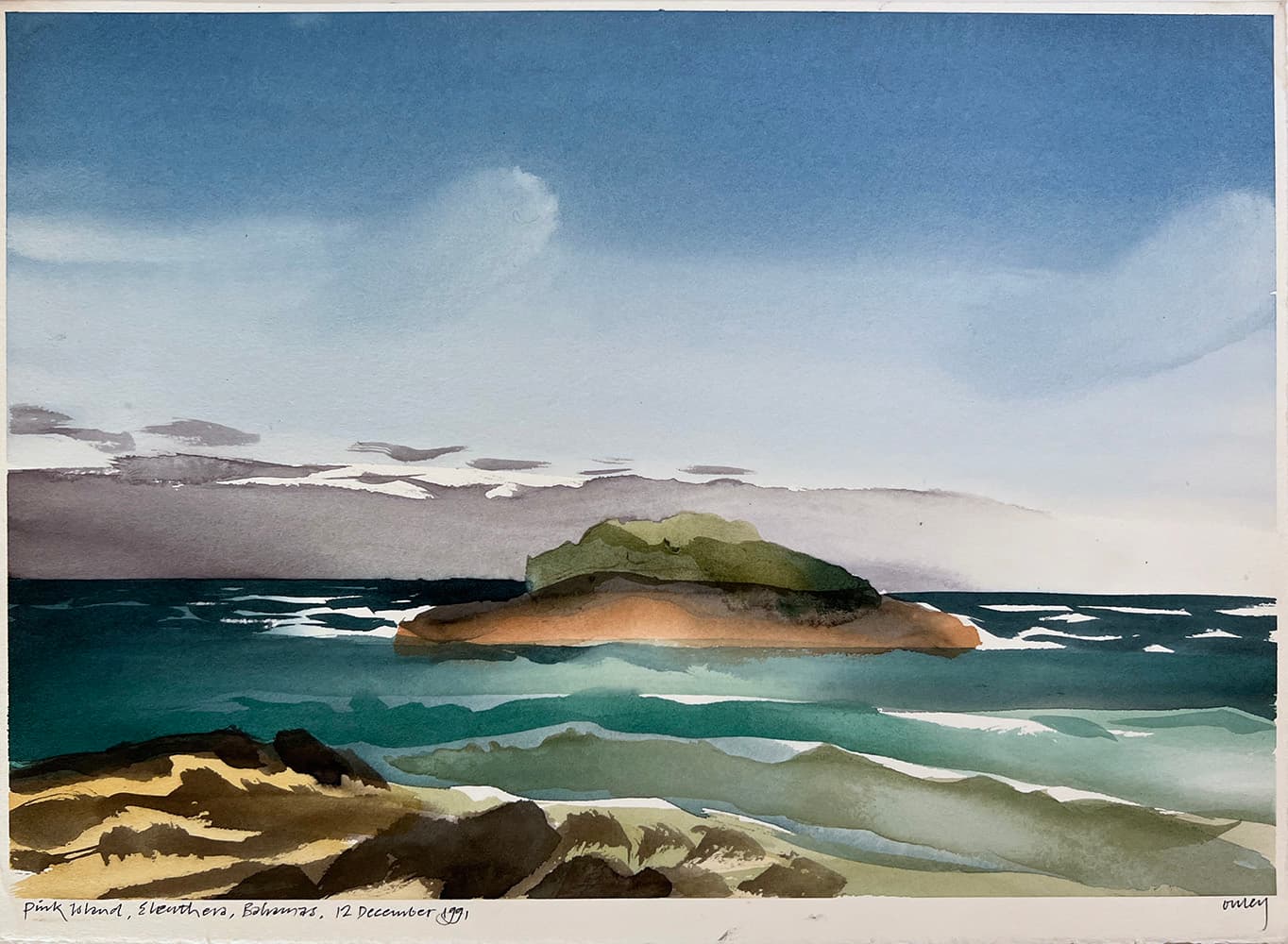 rocks, watercolour, British Columbia, Isle of Man, Canadian, islands, coastal, trees, inlet, water, solitude, Plein Air, Islands, Caribbean