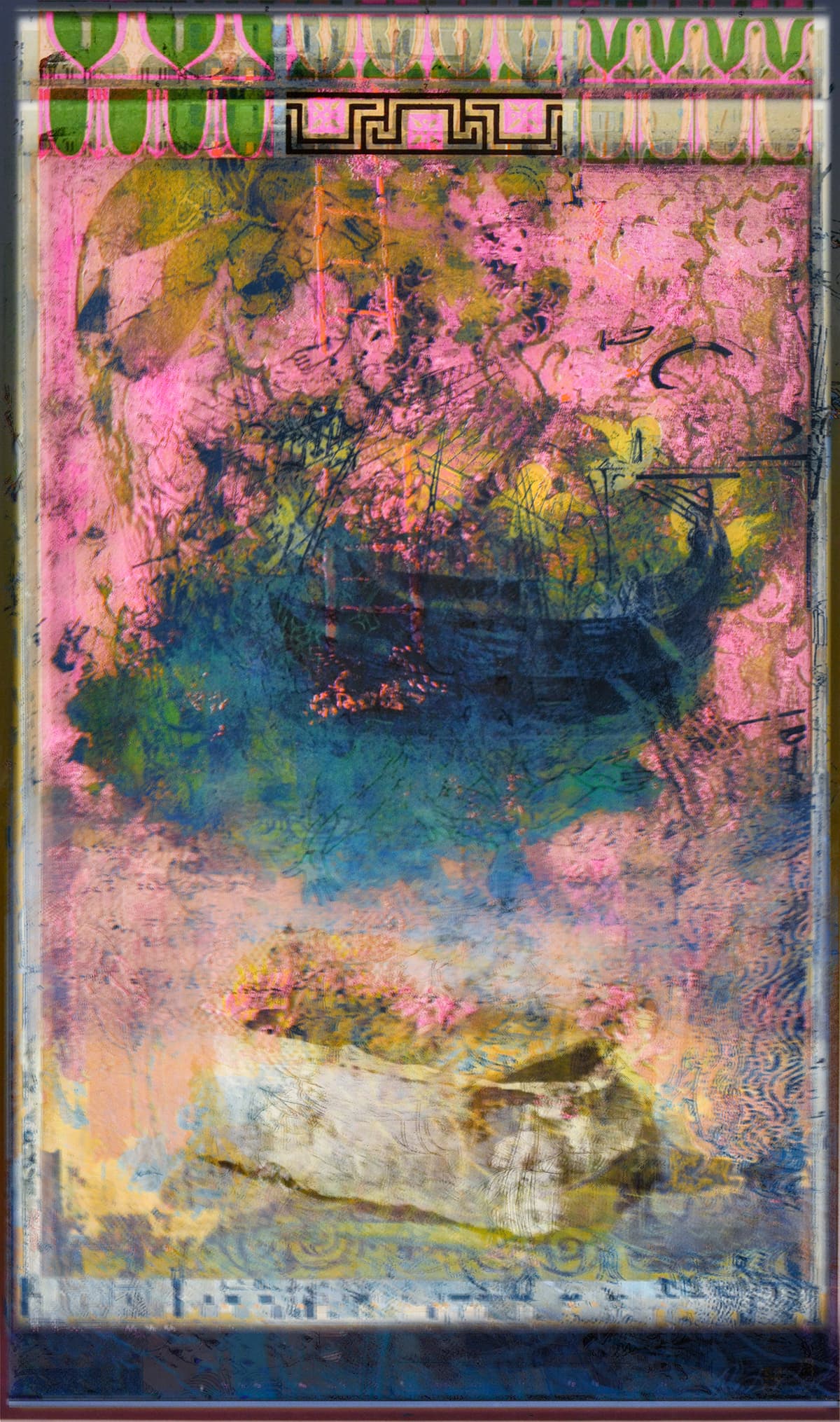 abstraction, mixed media, work on paper, artwork, Canadian artist