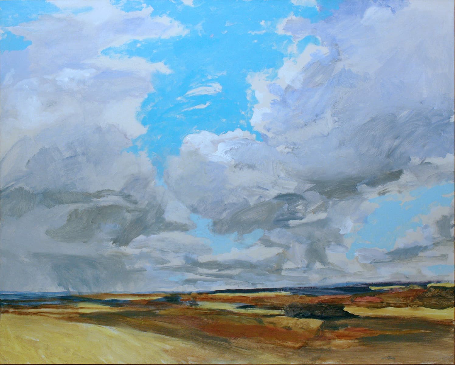 Grande Prairie, Alberta artist, clouds, prairies, mountains, impressionistic, painterly