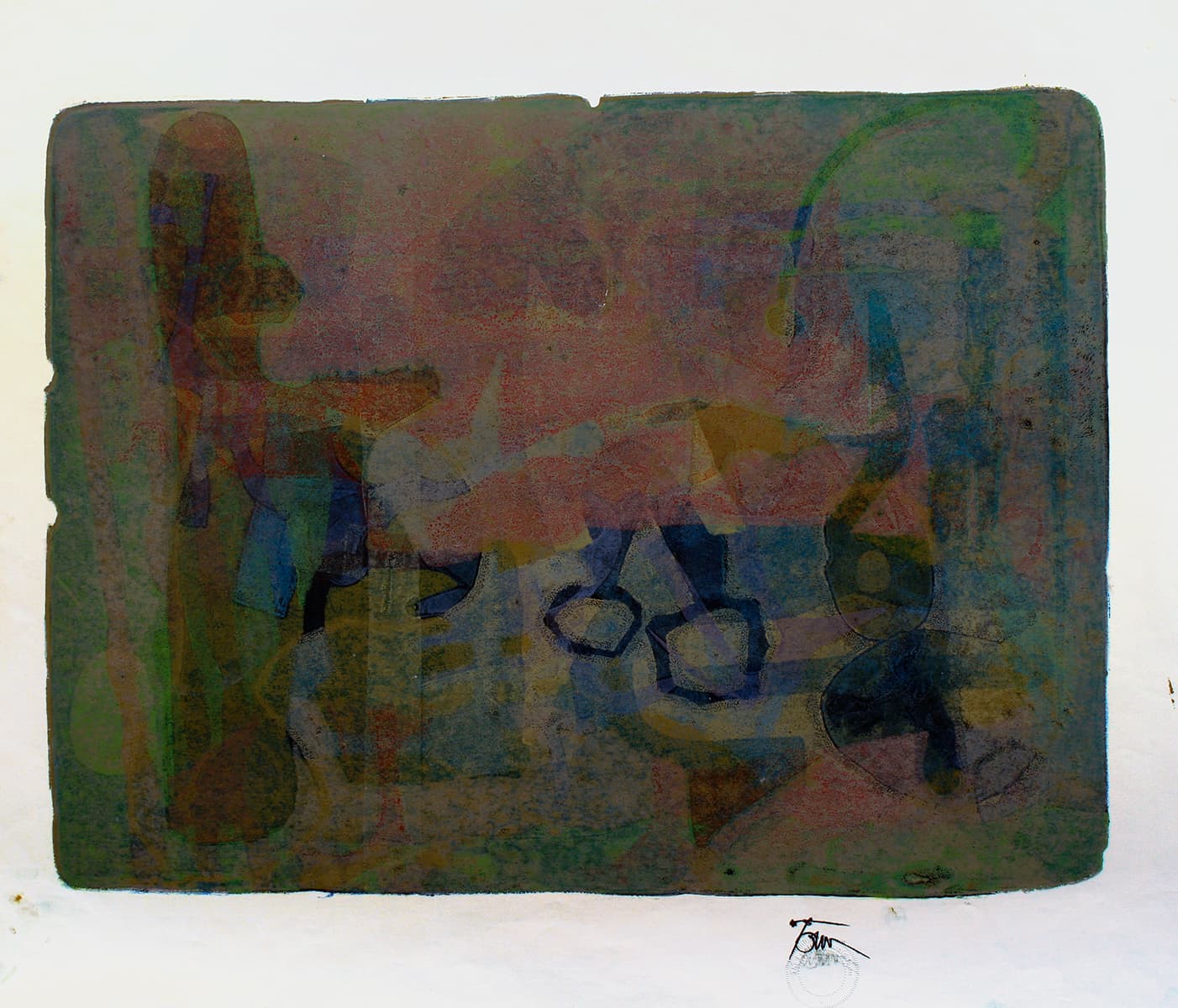 Action expressionism, Ontario artist, abstraction, Toronto, Painters eleven, SAP, mixed media, green, mauve, layers