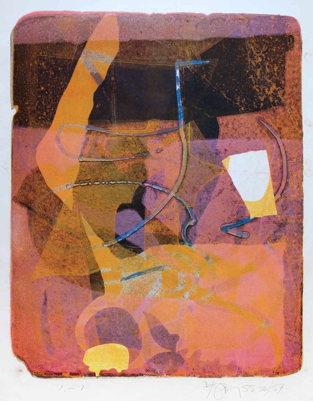 Action expressionism, Ontario artist, abstraction, Venice Bienanale, Toronto, Painters eleven, collage, SAP, pink, granite