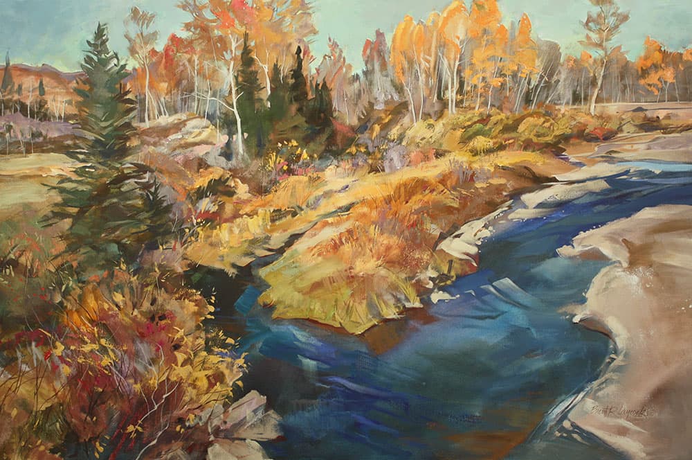 river, creek, water, perspective, landscape, fall, autumn