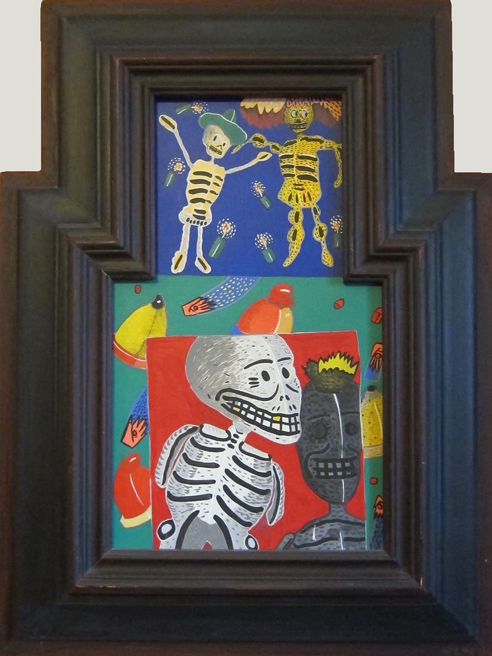 mixed media, Mexican, day of dead, doll, Aztec, icon