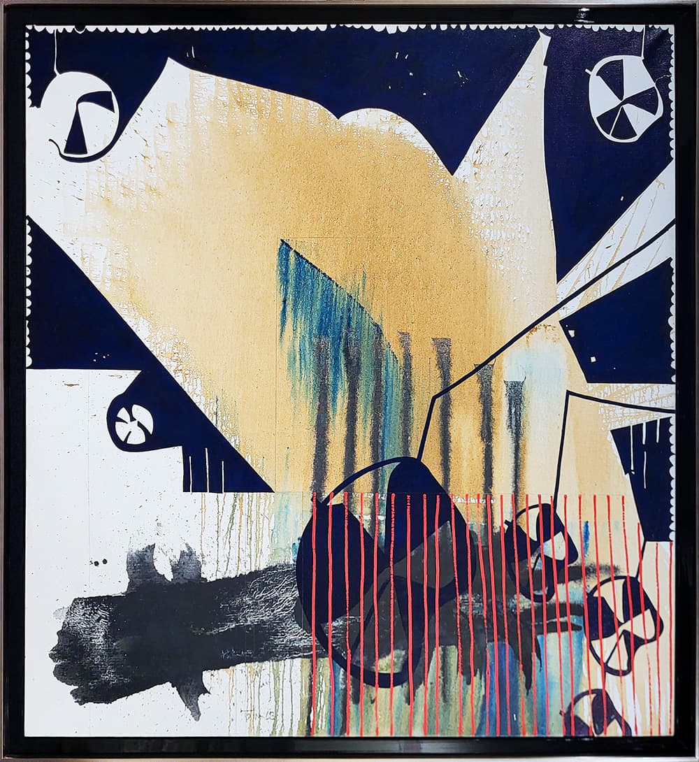 early work, Painters Eleven, abstract expressionist, mixed media, work on paper, influencer, Toronto, art critic, red, emergent, avante garde