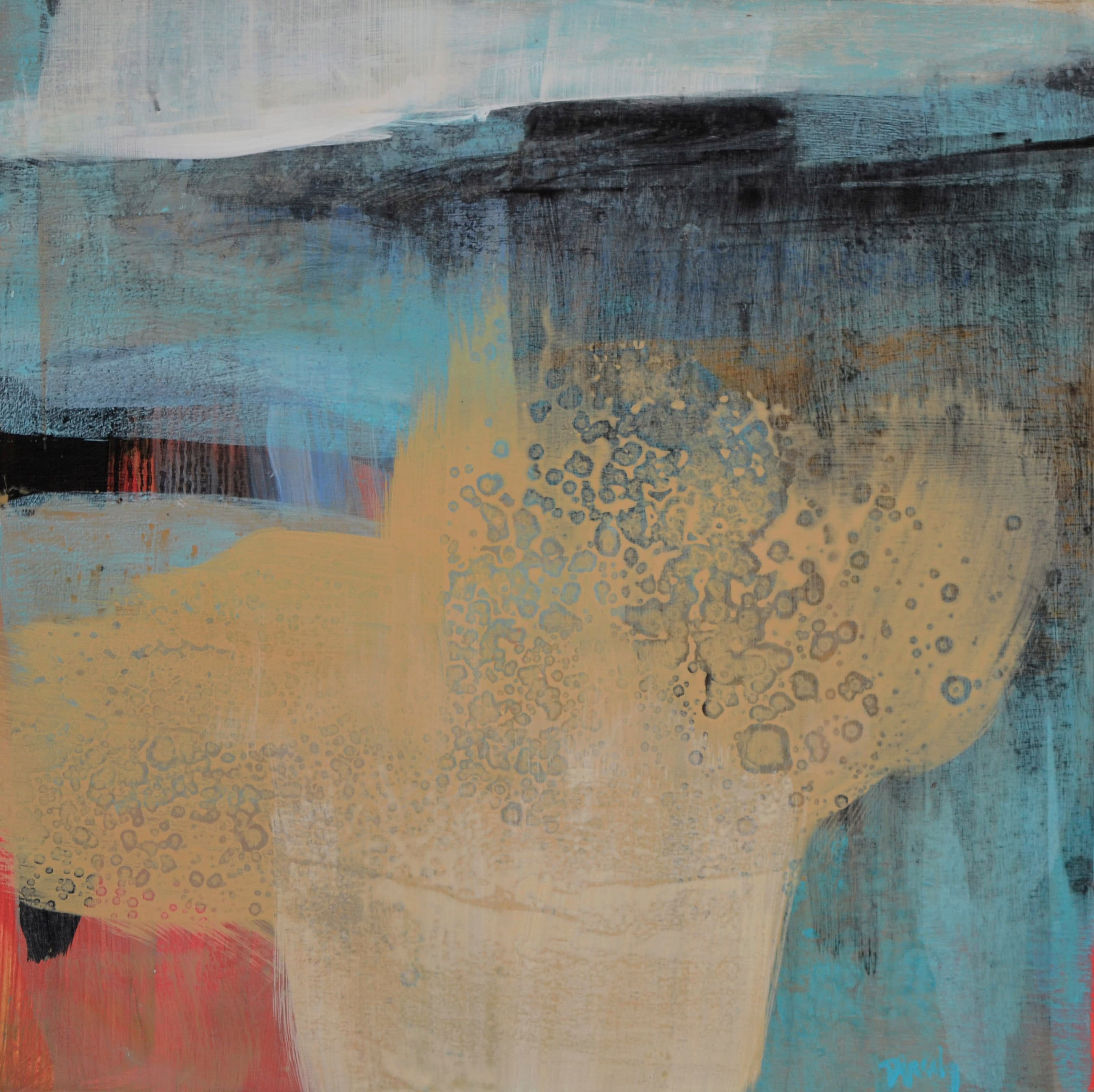 abstracted landscape, earthy, soft colours, golden