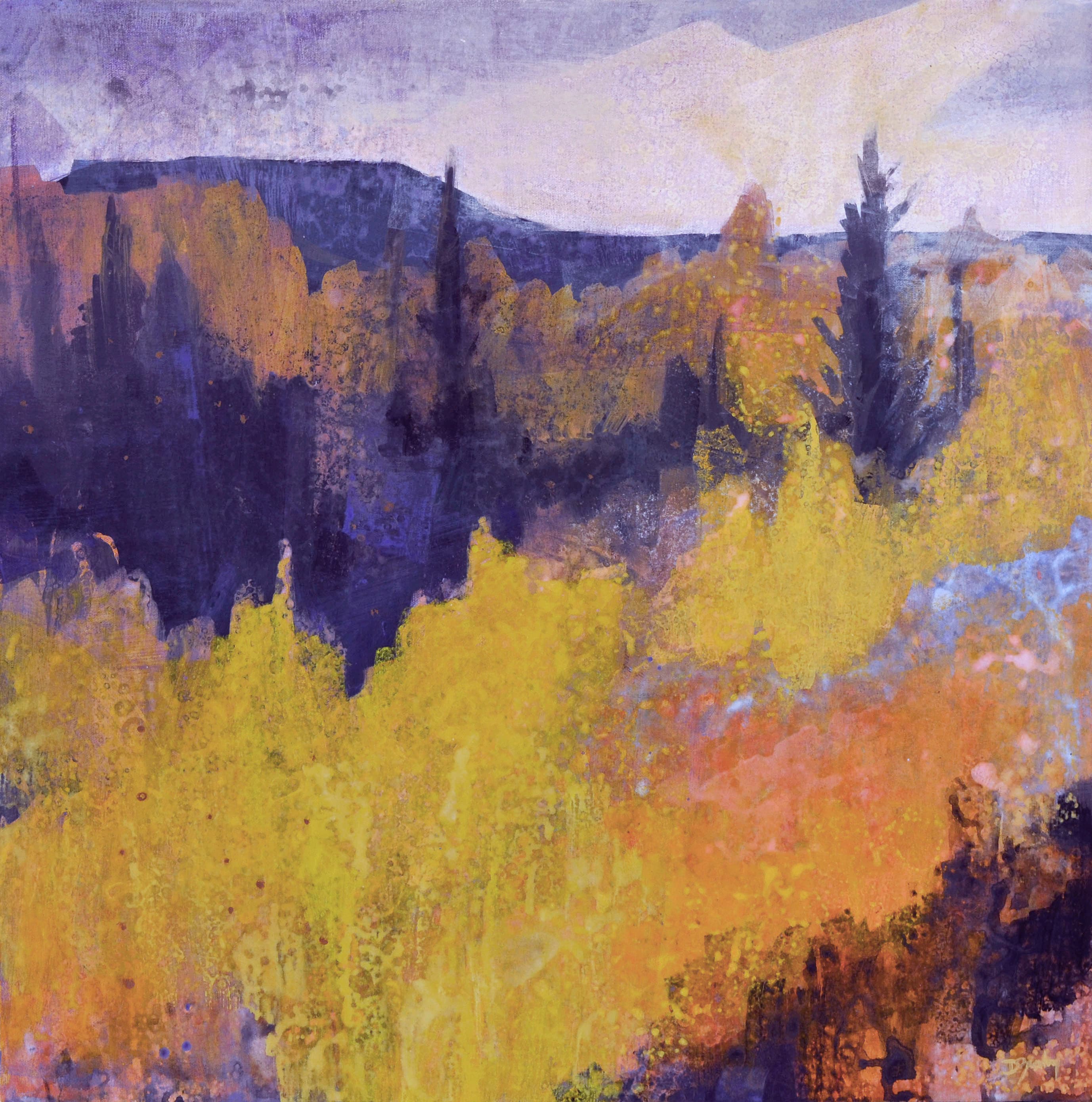 cluster of tree, spruce, pine, brush, bushes, earth tones