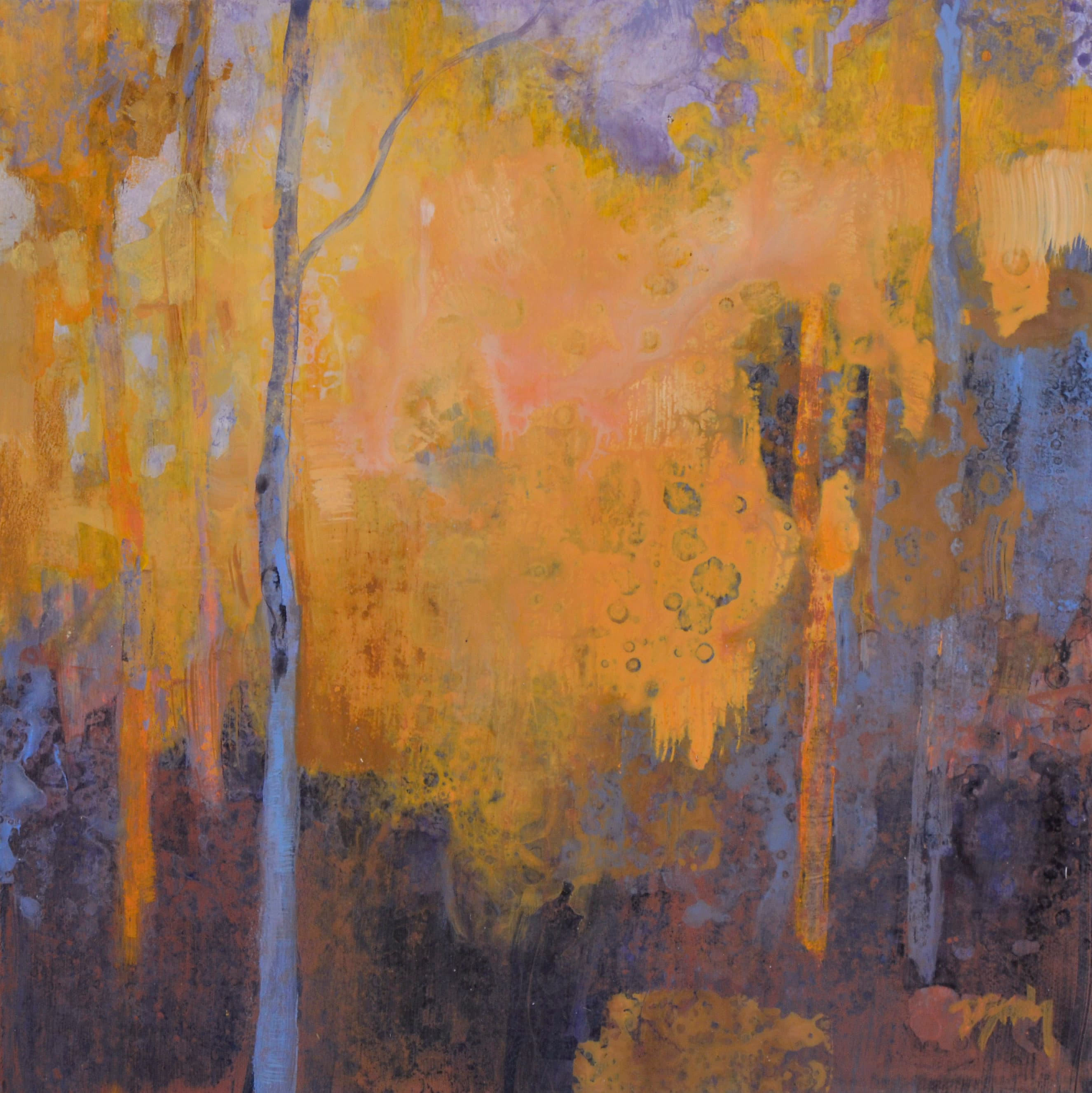 aspens, fall, abstraction, miniature