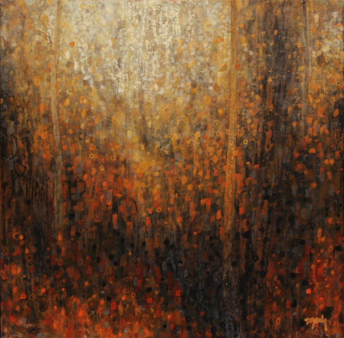 Canadian, fall, abstracted, layers, fall, earth, river valley, abstraction, leaves