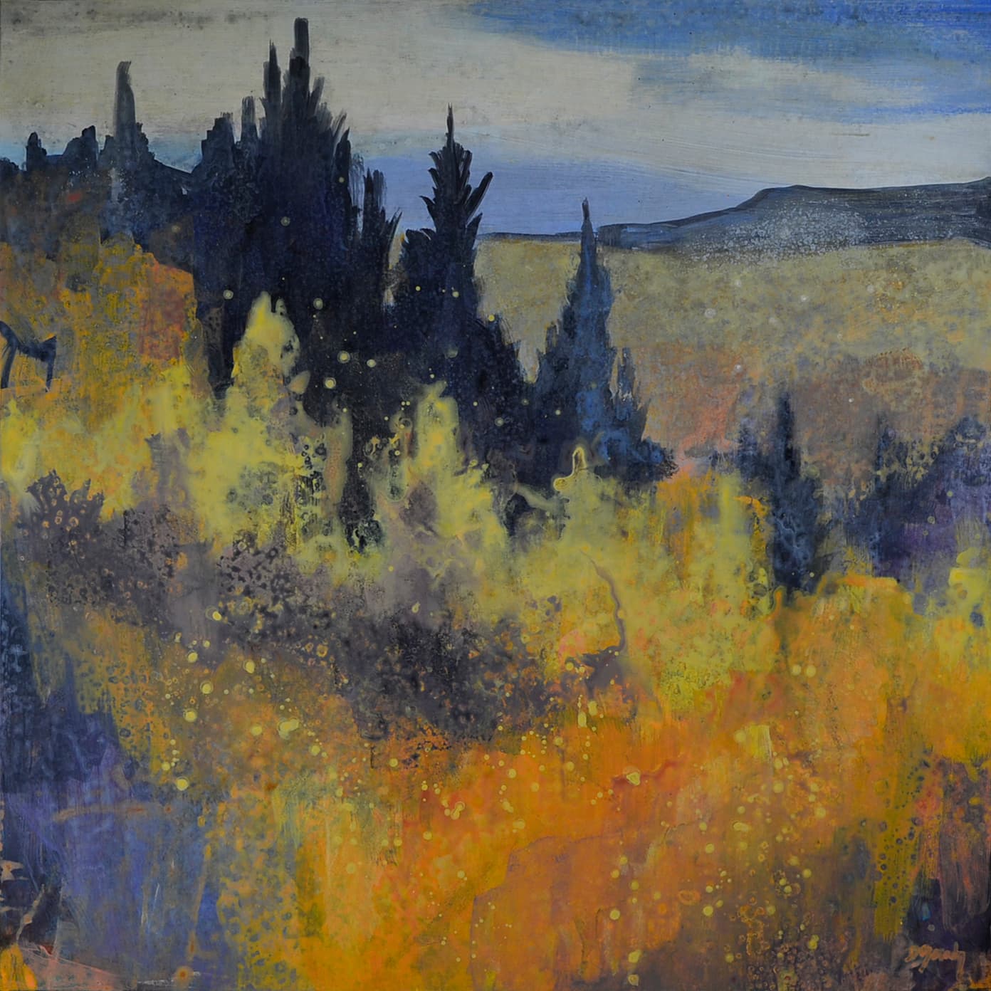 Alberta, cluster of spruce, soft ethereal