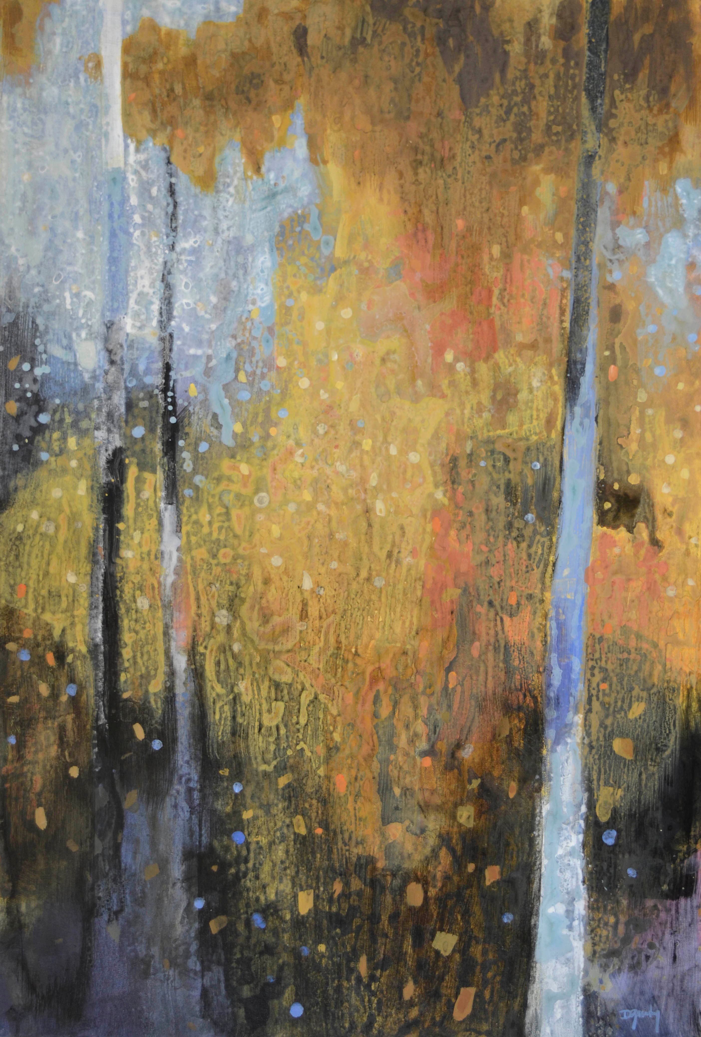 opening, treed area, golden yellow, aspen