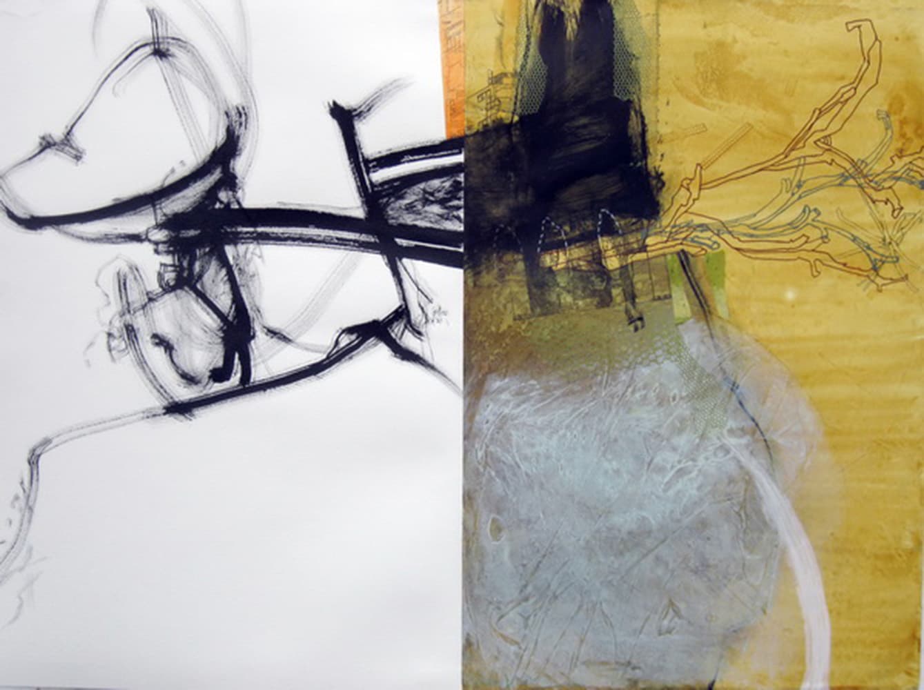 Abstract, Vancouver, Canadian art, contemporary, pastel, sumi ink, collage, spontaneity, drawing, ink, collage, mixed media