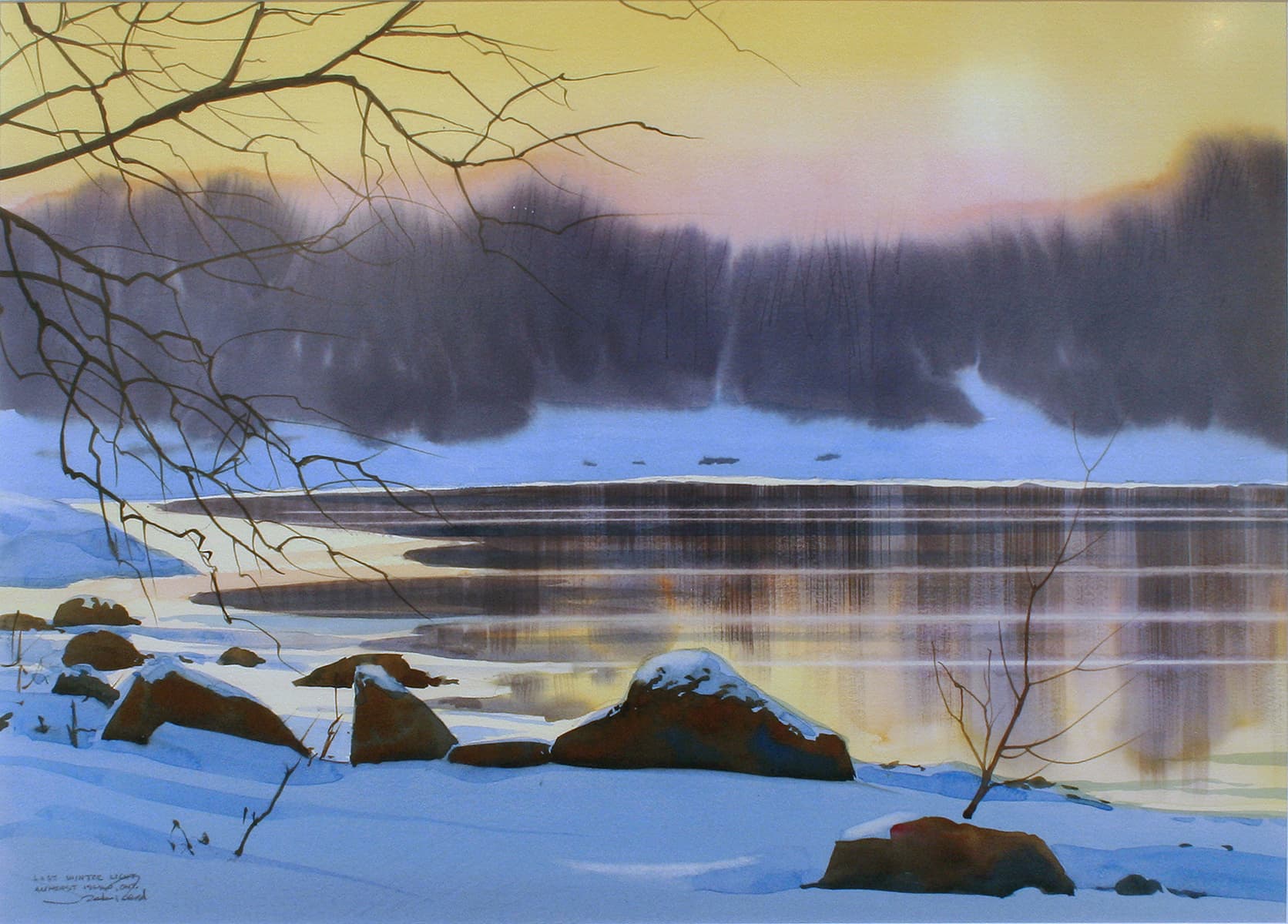 winter light, ice, snow, reflection