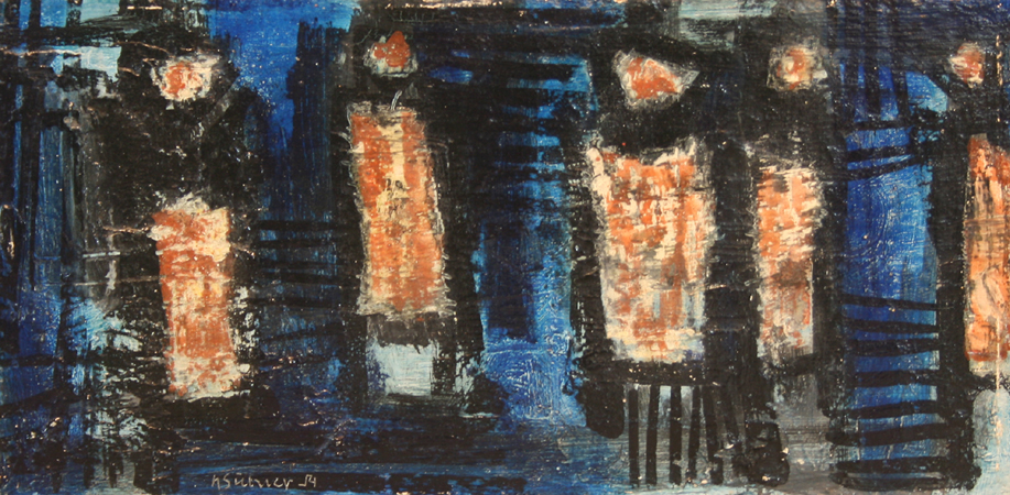 standing, figures, cubist, Expressionism, texture, dark