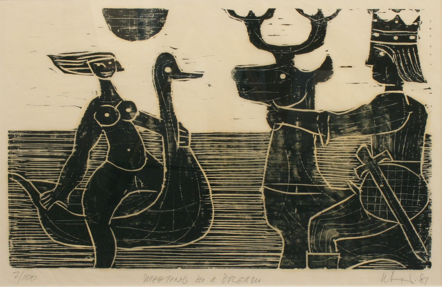 mythology, king, woodcut, German hand done