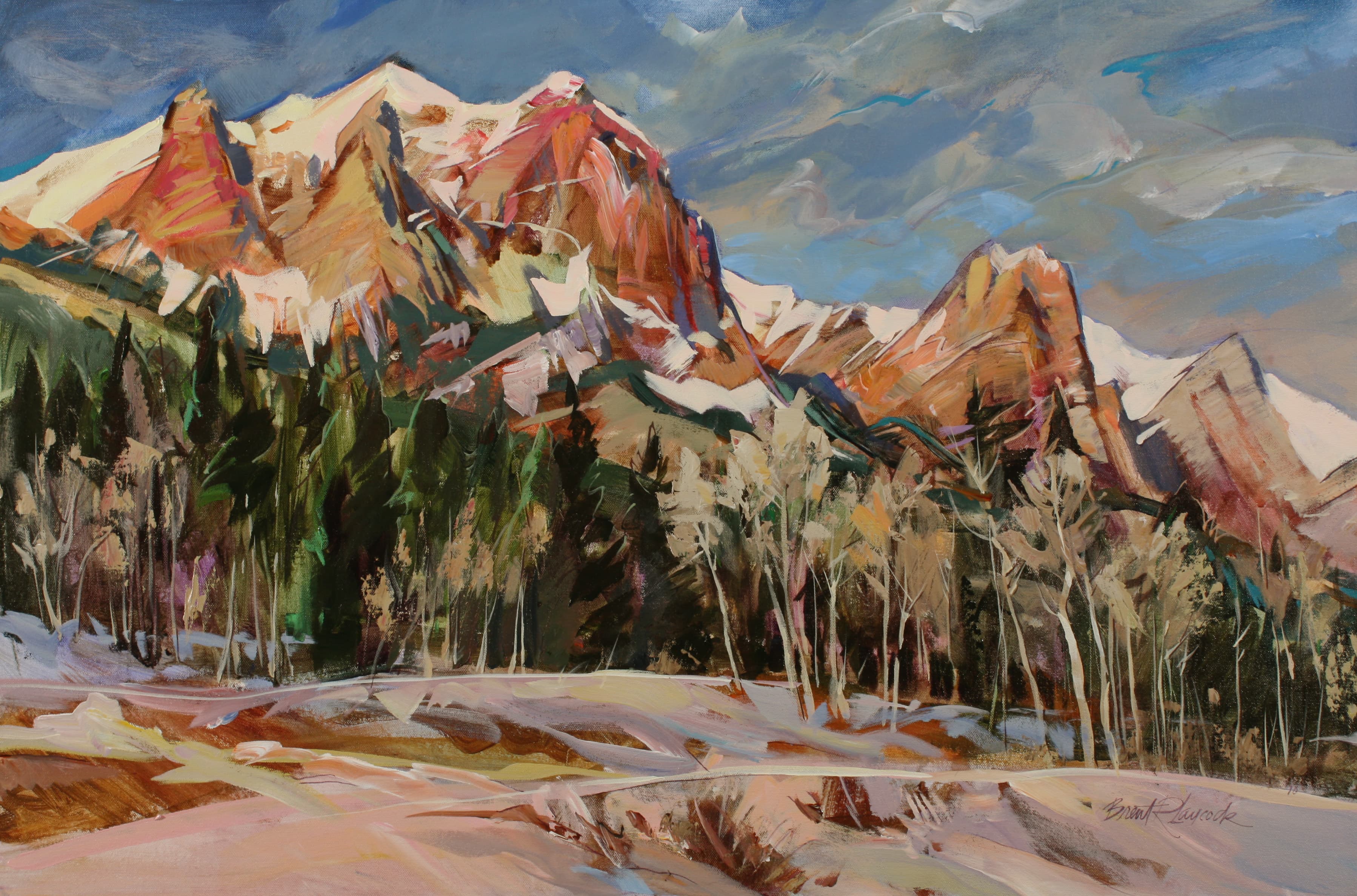 EEOR, Rundle mountain, Canadian Rockies, winter, snow, mountain