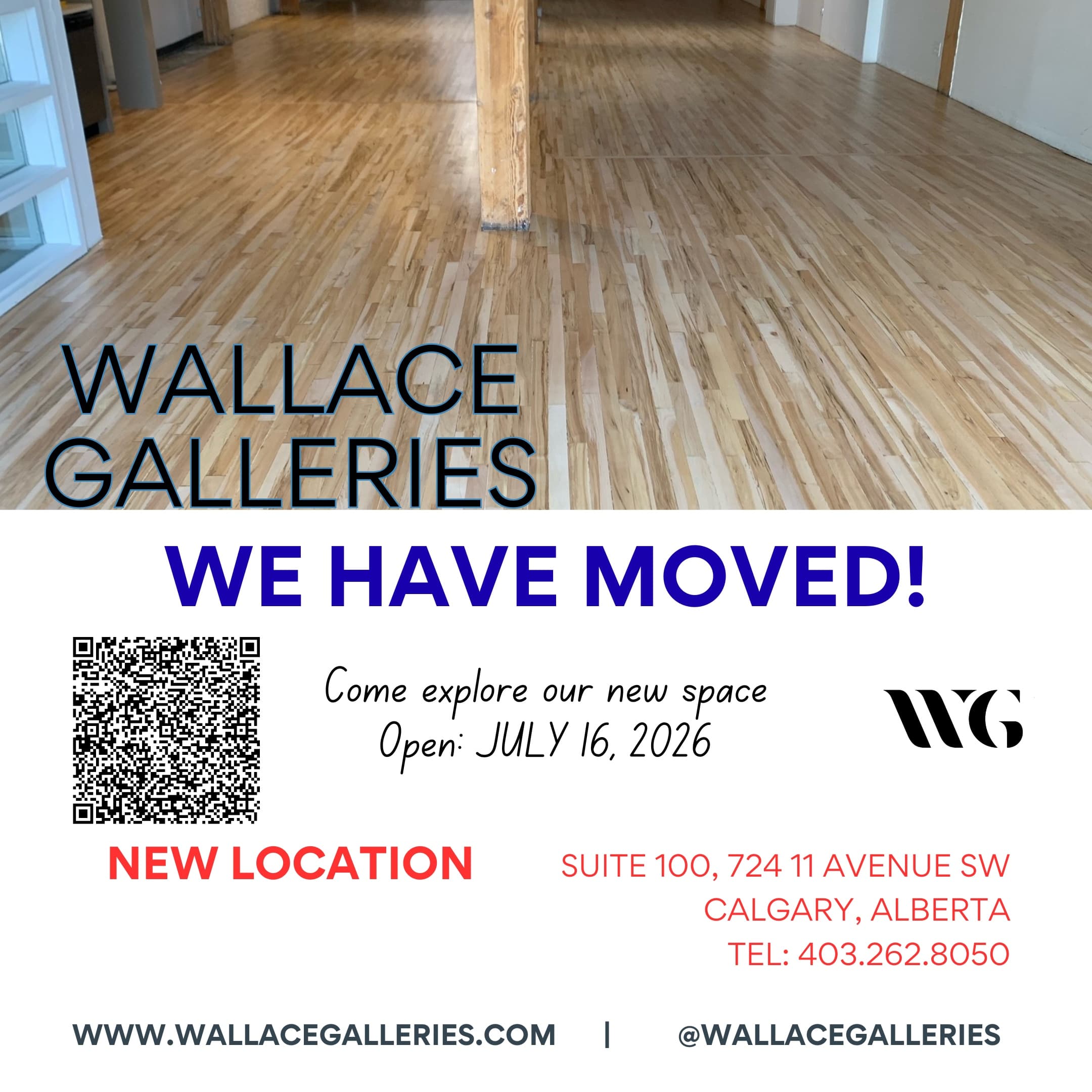 Wallace Galleries has moved to 100, 724 11 Avenue SW, Calgary, AB.